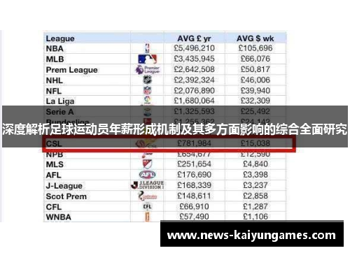 深度解析足球运动员年薪形成机制及其多方面影响的综合全面研究